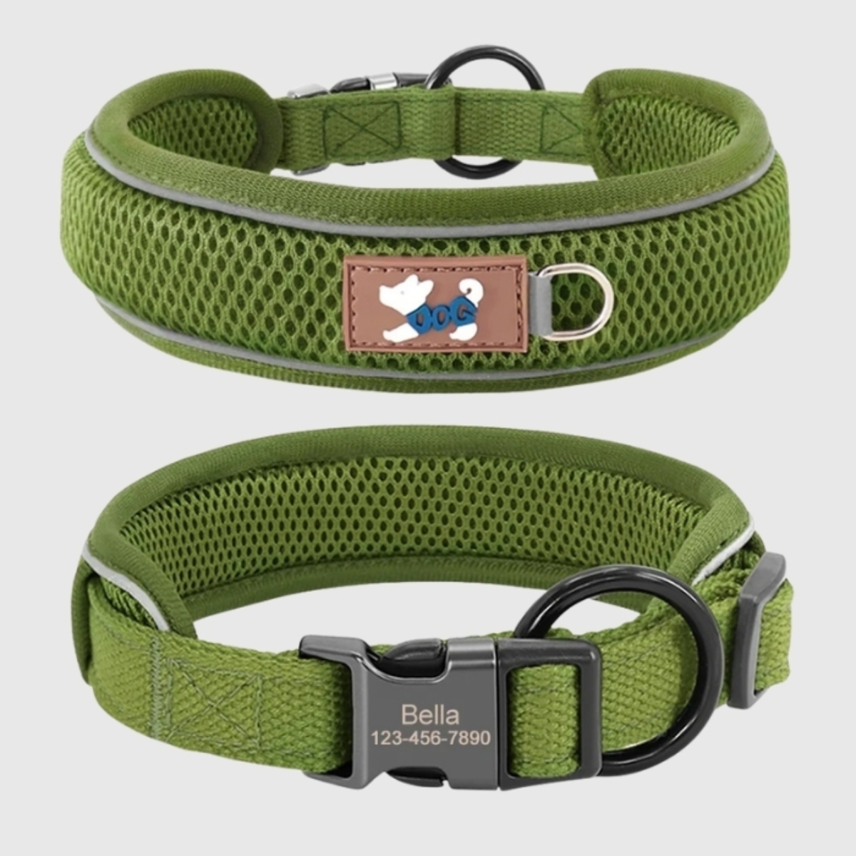 gepersonaliseerde-hondenhalsband-reflecterend-ademend gepersonaliseerde-hondenhalsband-reflecterend-ademend